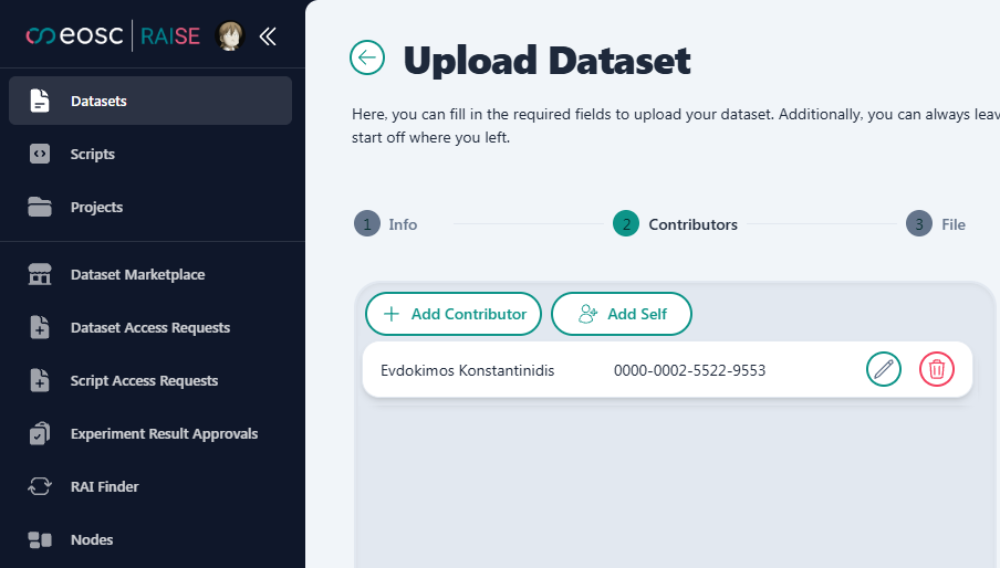 Dataset upload step 2.