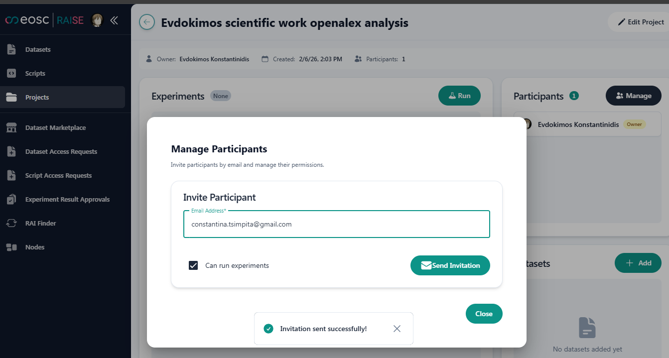 Project Invite Member.