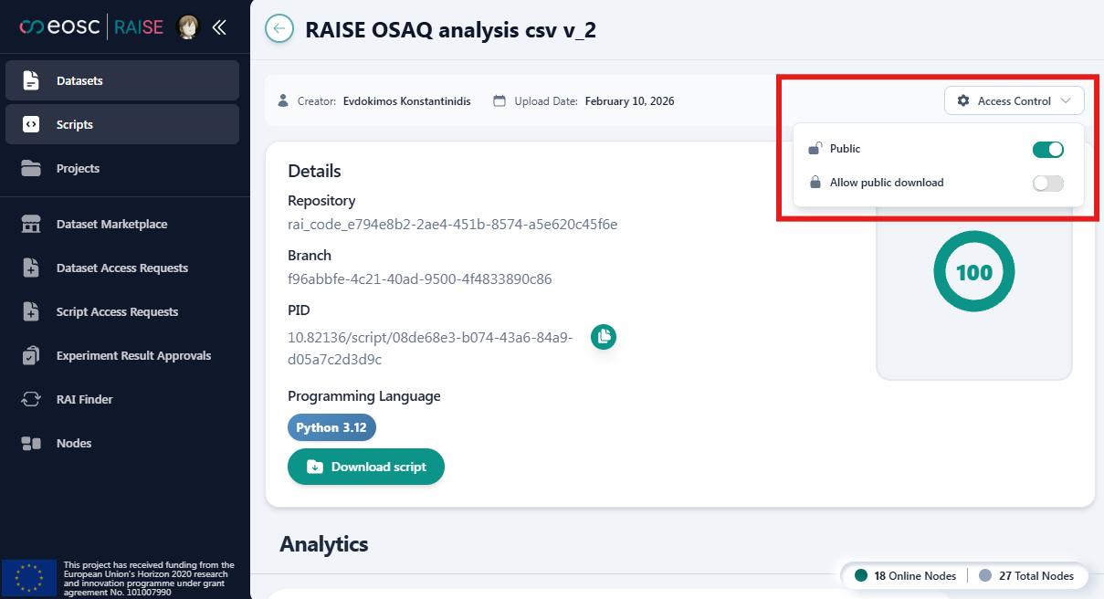 Script Access Control.